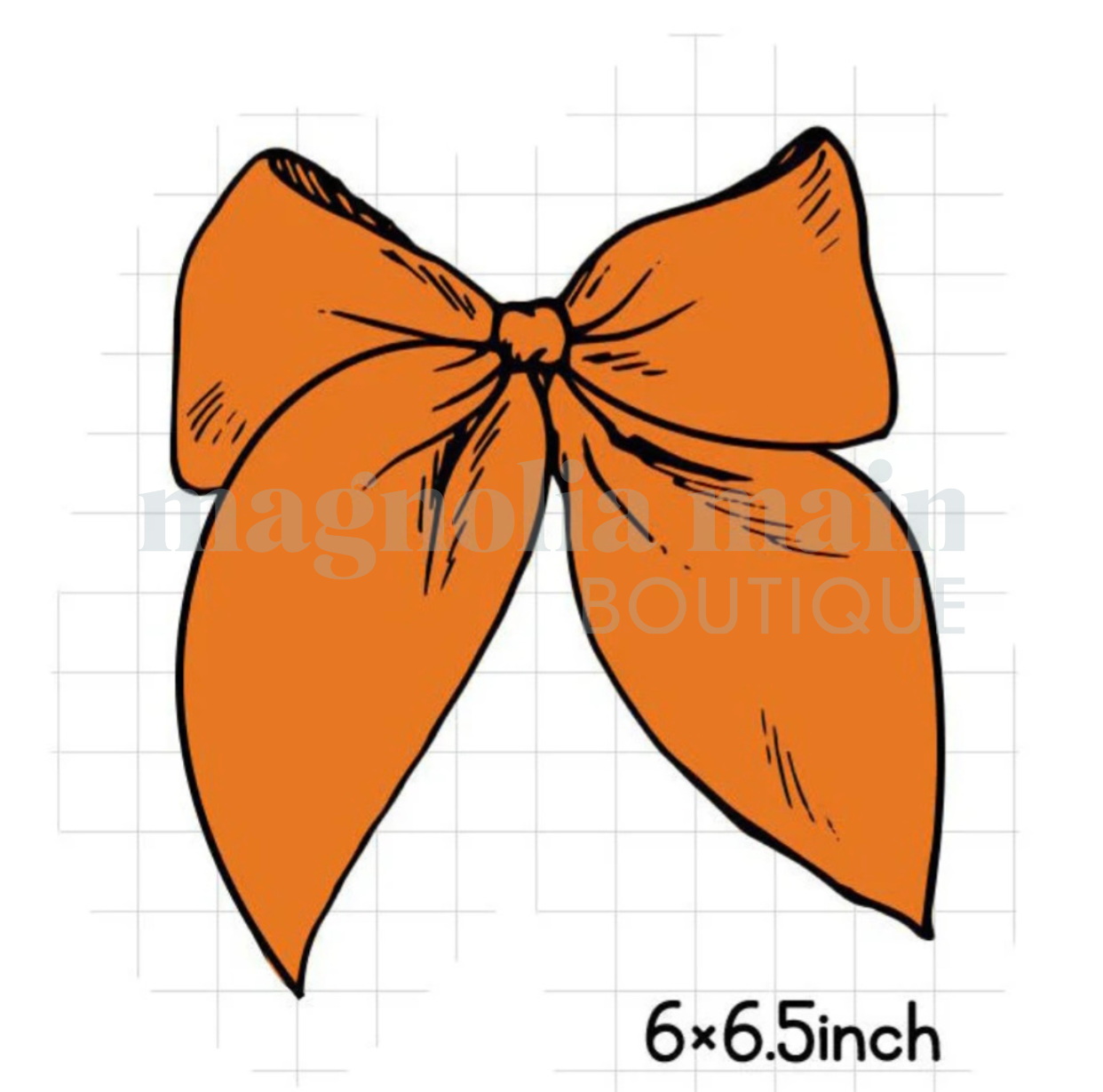 Auburn Collection- Orange Bow (6X6.5”)